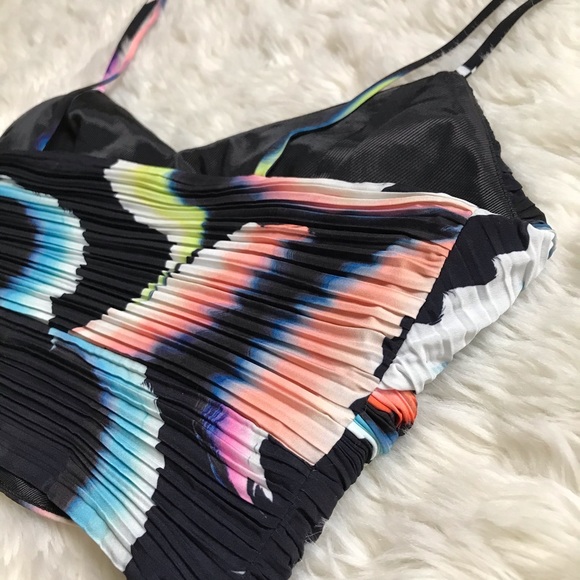 NWT A.L.C. Pleated Printed Camisole Crop Top - Picture 10 of 14